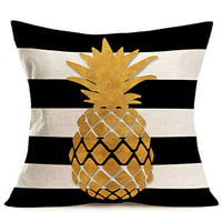 Moslion Pineapple Pillows Decorative Throw Pillow Cover Case Summer Beach Pineapple in Stripes Cotton Linen Pillow Case 18 x 18 Inch Square Cushion Cover for Sofa Bedroom Blue Yellow Green 